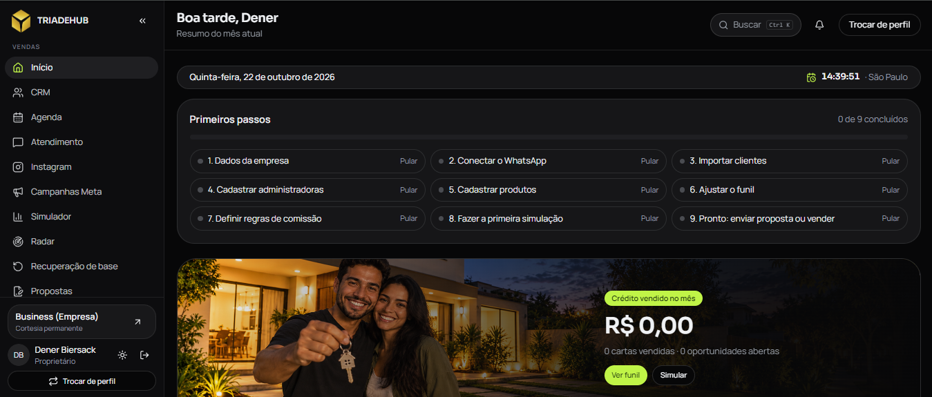 Tríade Hub — operação comercial e automações